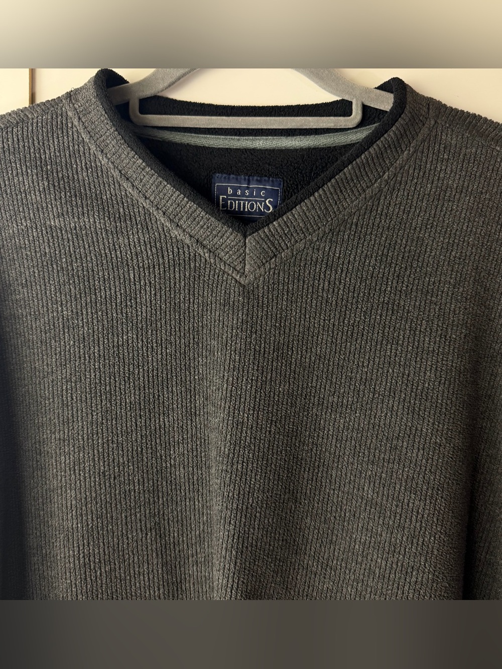 Basic Editions Mens Ribbed Sweater - Picture 5 of 6